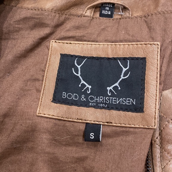 Bod & Christensen Leather Biker Jacket 100% Leather - Picture 2 of 13